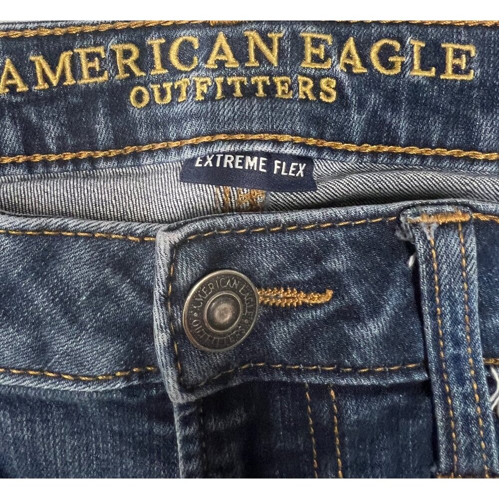 American Eagle Outfitters Extreme Flex Mens Jeans Size 30x30 Blue Denim Straight - Picture 3 of 4